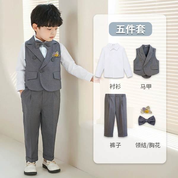 Trousers, vest, set, shirt lapel pin, bow tie
