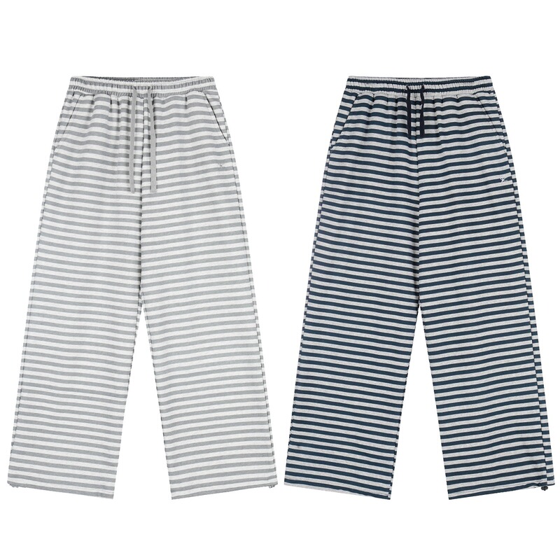 Korean Trendy Niche Brand Coloest 2026 New Striped Embroidered Starfish Loose Straight Wide-Leg Slimming Casual Pants Korean Trendy Niche Brand Coloest 2026 New Striped Embroidered Starfish Loose Straight Wide-Leg Slimming Casual Pants