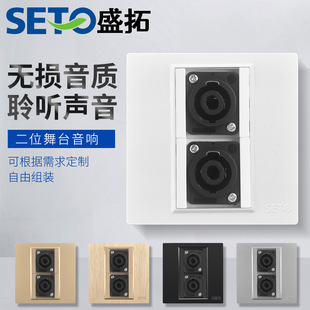 Shengtuo 86 Type Two-Position High-Power Stage Audio Socket Four-Core Speaker Ohm Xlr Plug Network Panel