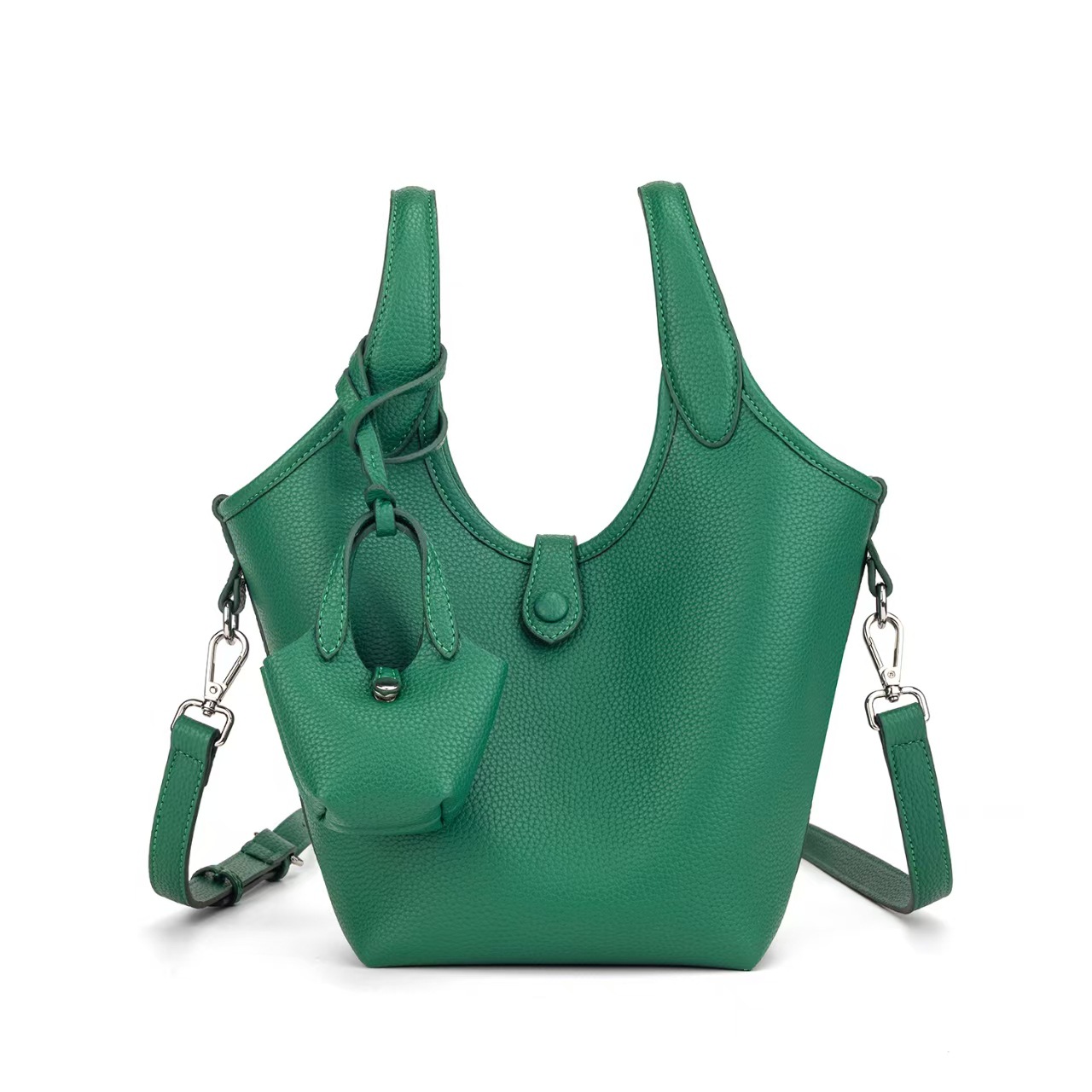 Amazon Cross-Border Niche Design Pebbled Vegetable Basket Bag Portable Bucket Bag Women's Fashion Single Shoulder Mother-In-Law Bag Trendy