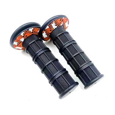 Motorcycle Modification Accessories Handlebar Rubber: Motorcycle Handle Cover - black-orange