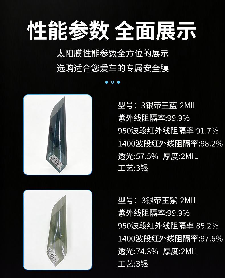 Manufacturer wholesale 3 silver series car sun film, shading, heat insulation, and sun protection film, high-definition and high-transparency, suitable for front and rear windows and sunroofs