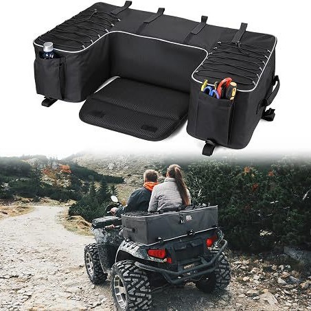 Bolsa trasera de ATV todo terreno impermeable y resistente al desgaste de gran capacidad bolsa de almacenamiento del asiento trasero equipo de viaje al aire libre