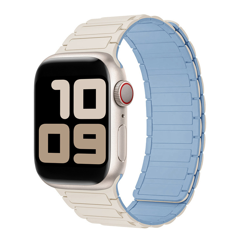 适用iwatch表带苹果S10S9手表带工字磁吸硅胶表带watch876543代SE|undefined