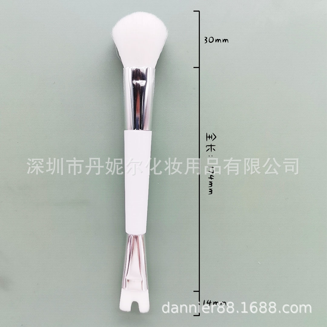 ¡Nuevo producto recomendar! Cepillo de rubor de doble cabeza pelo suave cepillo de alta luz cepillo suelto multifuncional en forma de U cepillo de la nariz sombra Decoración