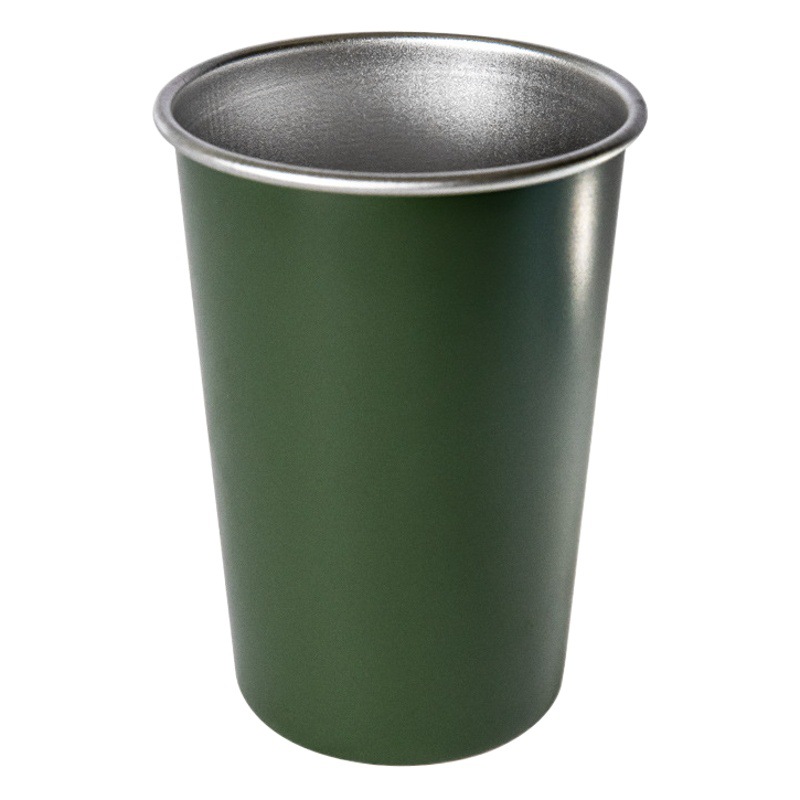 Acampar al aire libre taza de café de acero inoxidable taza de vino pequeña taza de agua taza de té portátil 350ml boca ancha apilable