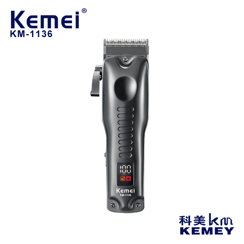 Cortadora de pelo Kemei KM-1136, cortadora de pelo eléctrica para uso en peluquerías, recargable.