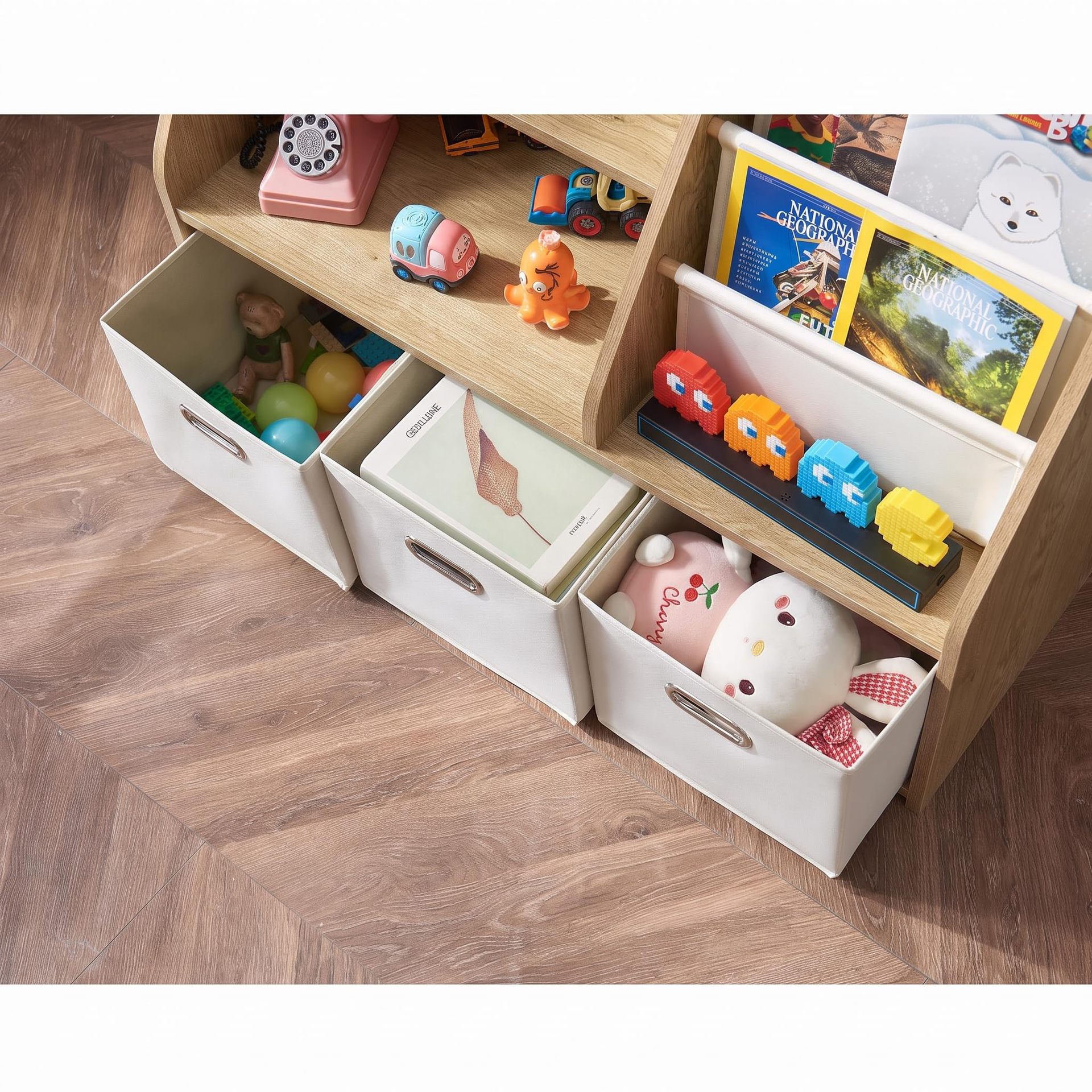 Cross-border Solid Wood Multi-layer Montessori Kindergarten Toy Storage Rack Children's Bookshelf Children's Toy Organizer Shelf