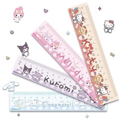 かわいいクリエイティブなサンリオ漫画の図案アクリル二重透明学生は15cm文房具の定規を測定することができる