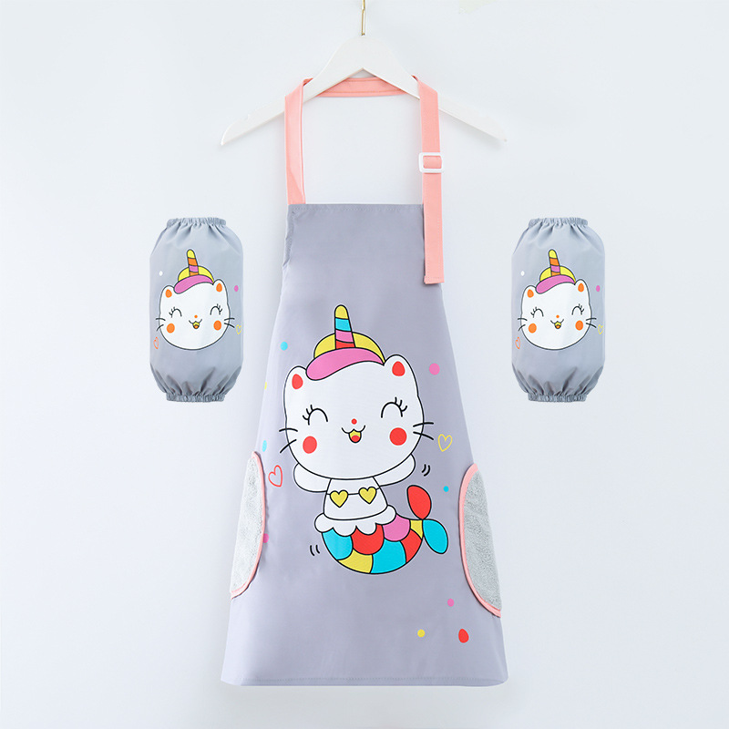 Delantal para niños impermeable anti-sucio borrable mano Niños y Niñas Ropa de pintura jardín de infantes bebé pintura ropa anti-desgaste mono