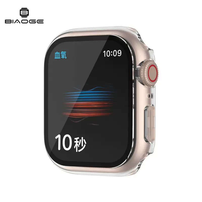适用apple watch手表表壳5678代/SE 钢化膜一体PC保护壳 苹果表壳