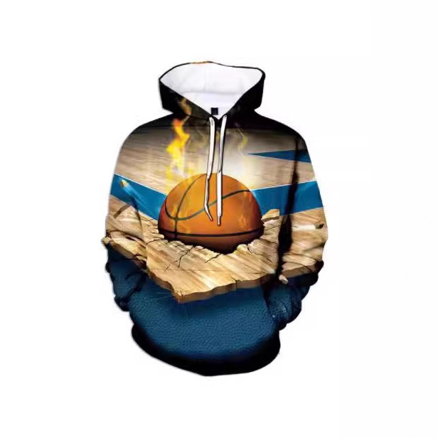 Men's Basketball Cap, Sweatshirt, Long Sleeve Jersey, 3D Print, Large Informal Streetwear, Fresh Winter