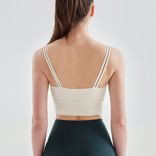 Summer new style cloud-sense yoga bra, one-piece fixed cup, double shoulder straps, camisole, beautiful back sports bra