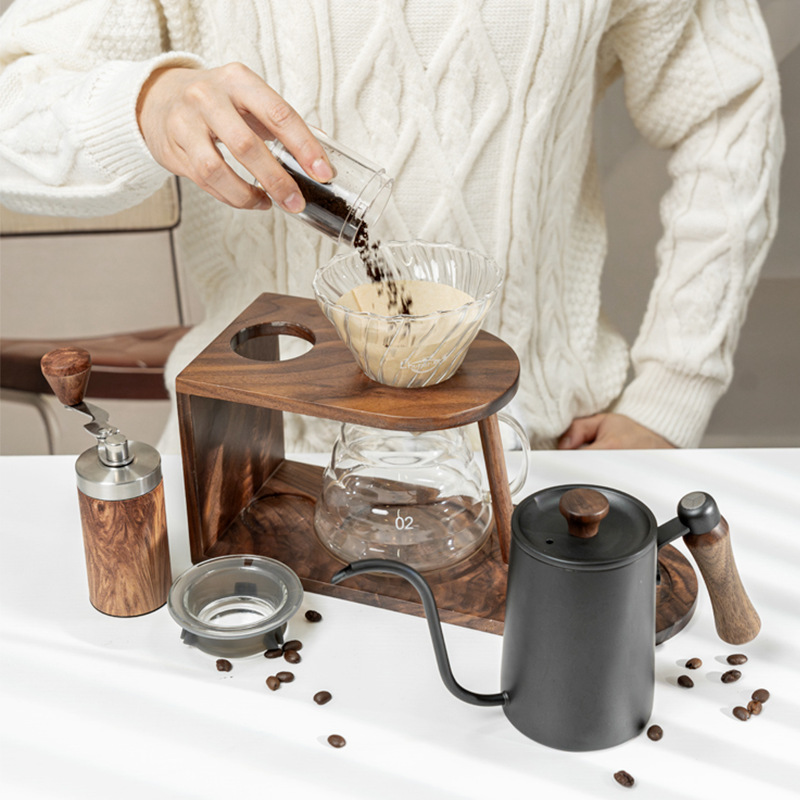 Estante de madera para almacenamiento de café elaborado a mano, almacenamiento para rincón de café, hermoso regalo de café para el hogar, caja de regalo portátil, listo para la venta.