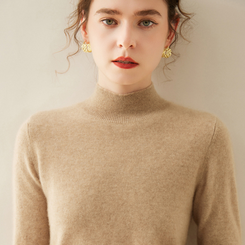 Cashmere Autumn and Winter New Half Turtleneck Cashmere Sweater Women's Fashionable Inner Classic Pullover Loose Warm Base Layer Shirt Cashmere Autumn and Winter New Half Turtleneck Cashmere Sweater Women's Fashionable Inner Classic Pullover Loose Warm Base Layer Shirt