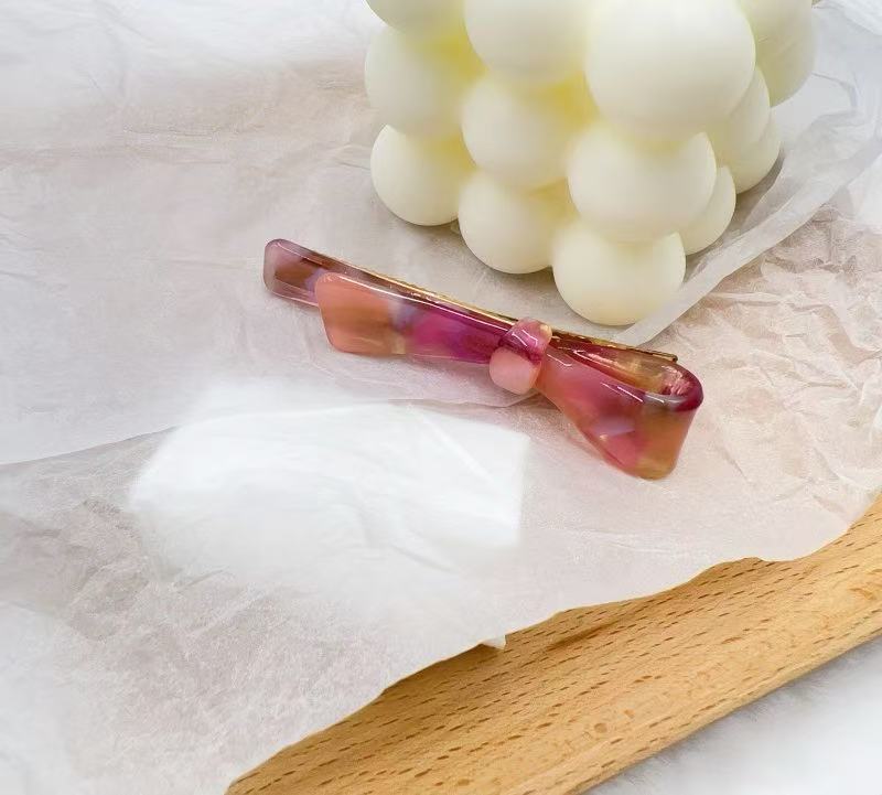 A6-아세테이트 사이드 클립-나비넥타이-눈부신 컬러