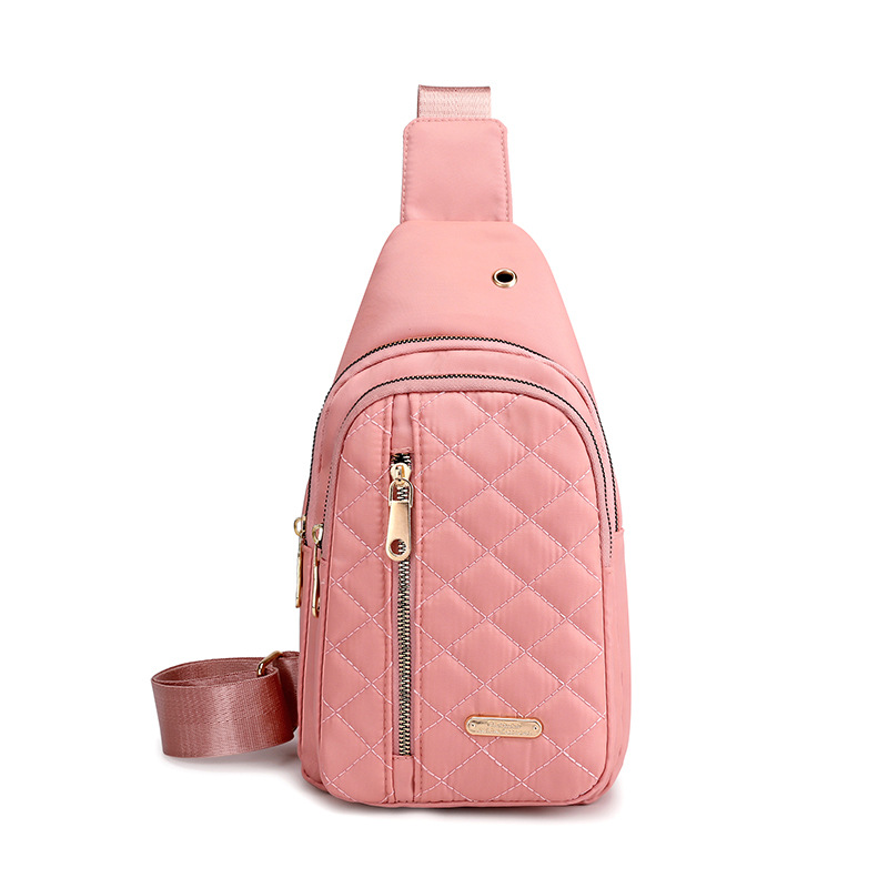 Estilo coreano simple bolsa de pecho de las mujeres nuevo multi-capa de hilo de bordado de gran capacidad bolsa de hombro chica ocio al aire libre bolsa de mensajero