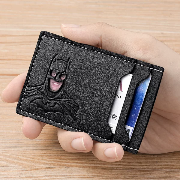 Best-Selling Cross-Border Men's Wallet, Short Style, Business Classic, Simple Design, Bat Pattern, Suitable for Domestic Use, Multi-Card Slots, Card Holder, Card Case