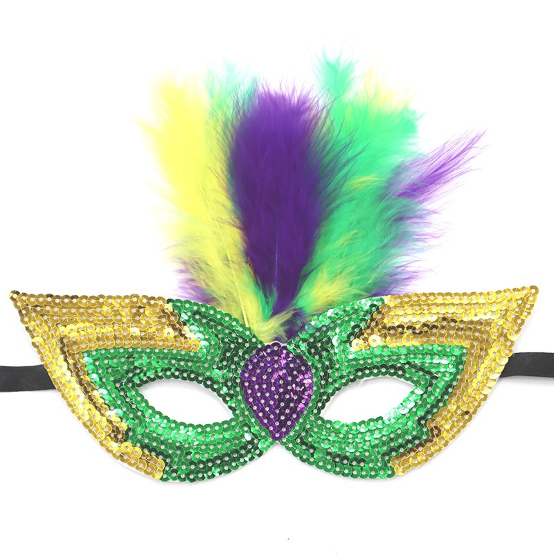 Carnaval europeo y americano Mardi Gras máscaras doradas morada-verde - sequela máscaras de fiesta bar transfronterizas