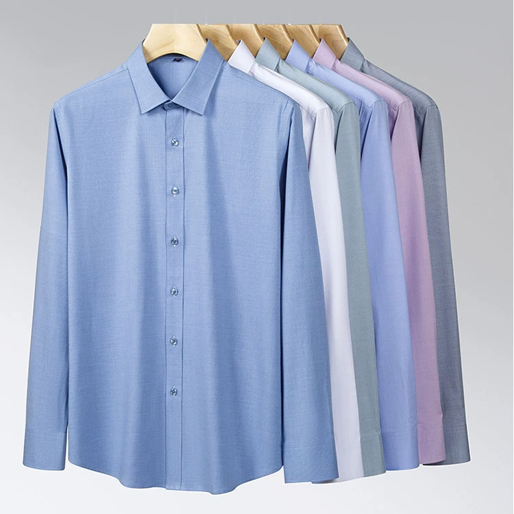 Новые весенне-осенние новые мужские рубашки с длинными рукавами, деловая повседневная однотонная деловая повседневная мужская официальная одежда с длинными рукавами