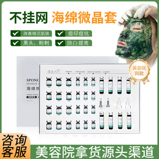 Enhanced Version of Sponge Microneedle Kit, Special Small Green Film Needle for Beauty Salon, Microcrystalline Powder, Rejuvenating, Hydrating and Moisturizing Algae Silicon Needle