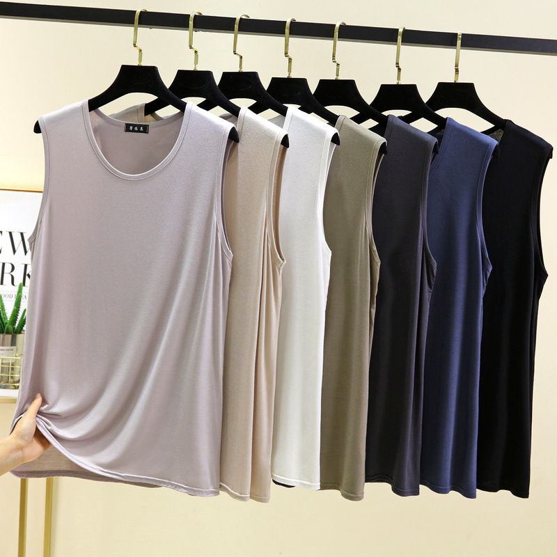 Modal Loose Vest Men's Summer New Solid Color Casual and Comfortable Round Neck Seamless Bottoming Top Modal Loose Vest Men's Summer New Solid Color Casual and Comfortable Round Neck Seamless Bottoming Top