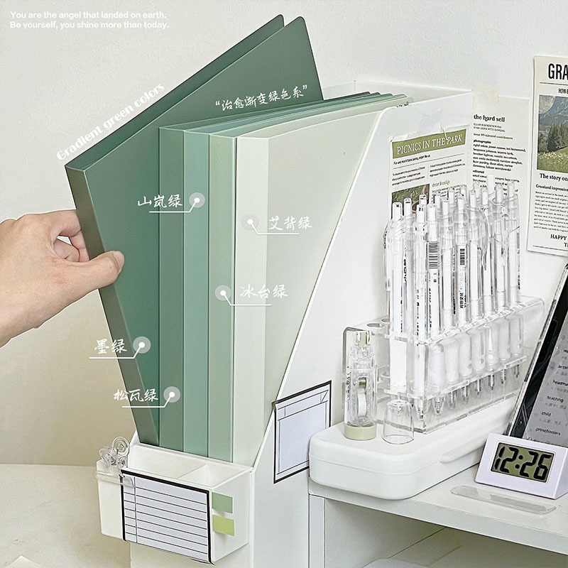 Carpeta de gradiente de gran capacidad de papel de examen de estudiantes carpeta A4 de alto valor de visualización de papelería de estudiantes