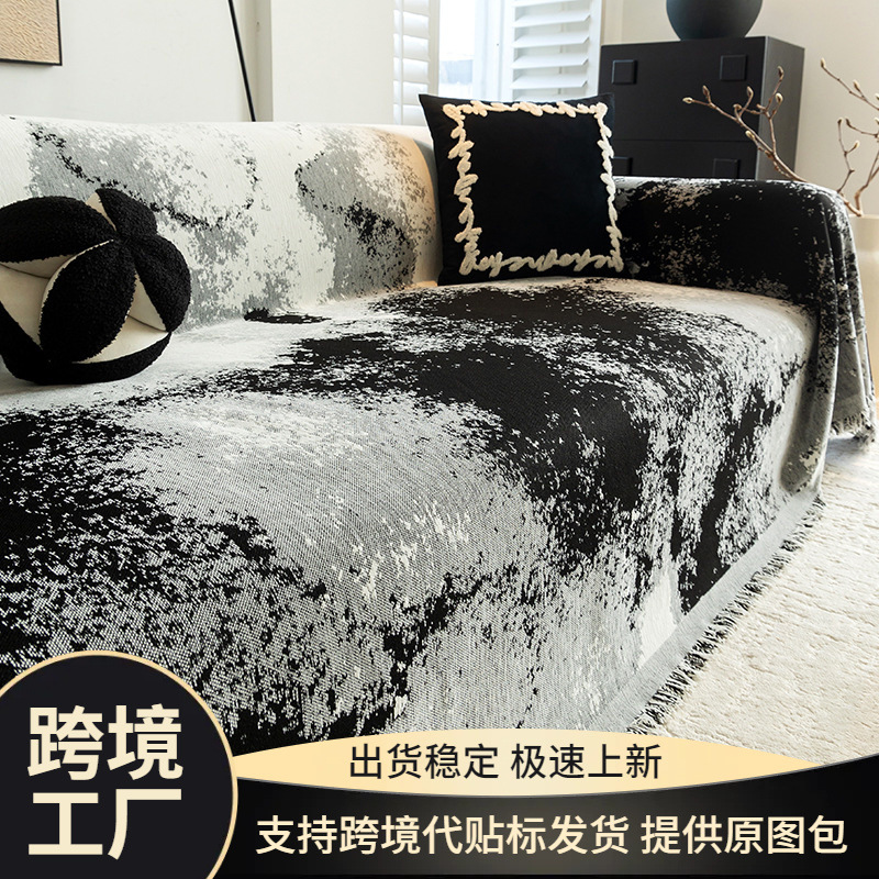 Four-Season Universal Ink Chenille Sofa Cover 2026 New Model Light Luxury High-End Non-Slip Anti-Cat Scratch Sofa Towel