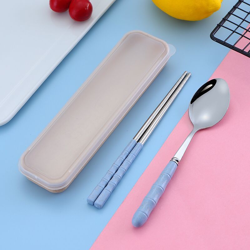 유러피언블루-[숟가락+젓가락+수납함]