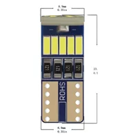 Автомобильный светодиодный светильник для чтения T10 4014 15SMD W5W высокая яркость освещения номерного знака дверной боковой фонарь задний фонарь