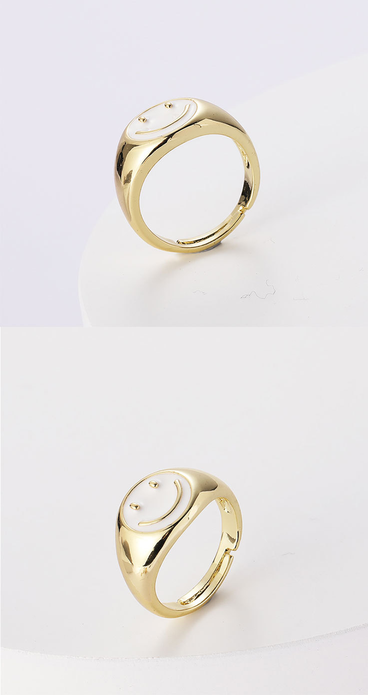 fashion new smiling face dream dripping oil opening adjustable copper ringpicture2