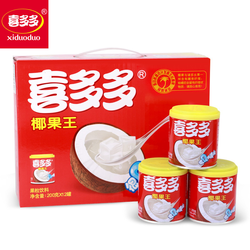 喜多多椰果王 200g*12整箱什锦椰子水果罐头混合网红食品饮料批发