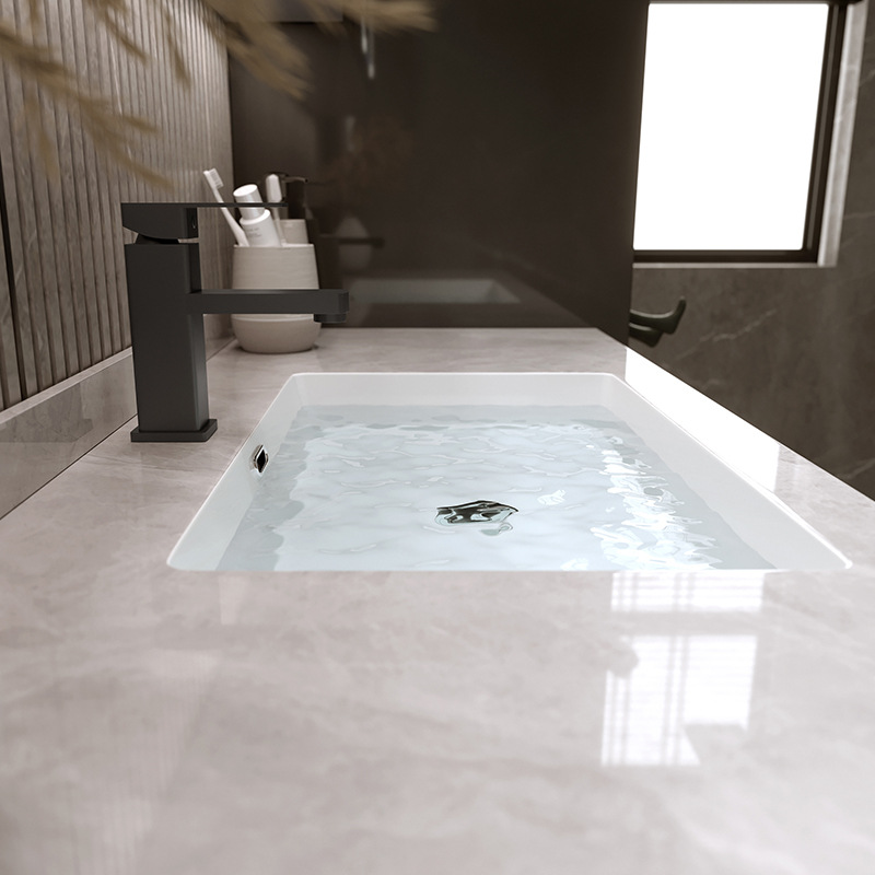 Placa de roca sin fisuras cuenca integrada inteligente gabinete de baño combinación de baño tabla de lavado lavabo