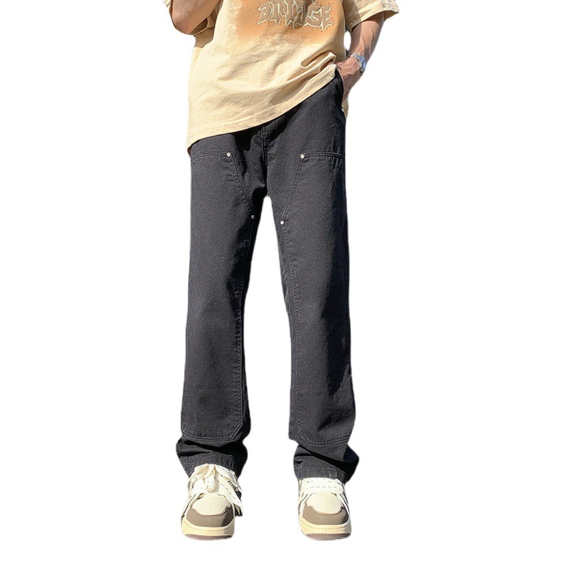 Lktm hombres # American retro tala pantalones High Street Vibe moda marca suelta rectos casual overoles