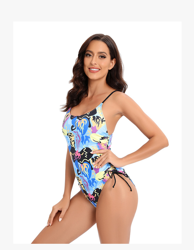2024 swimsuit jumpsuit new split multi-color printed women's bikini_voghion.com
