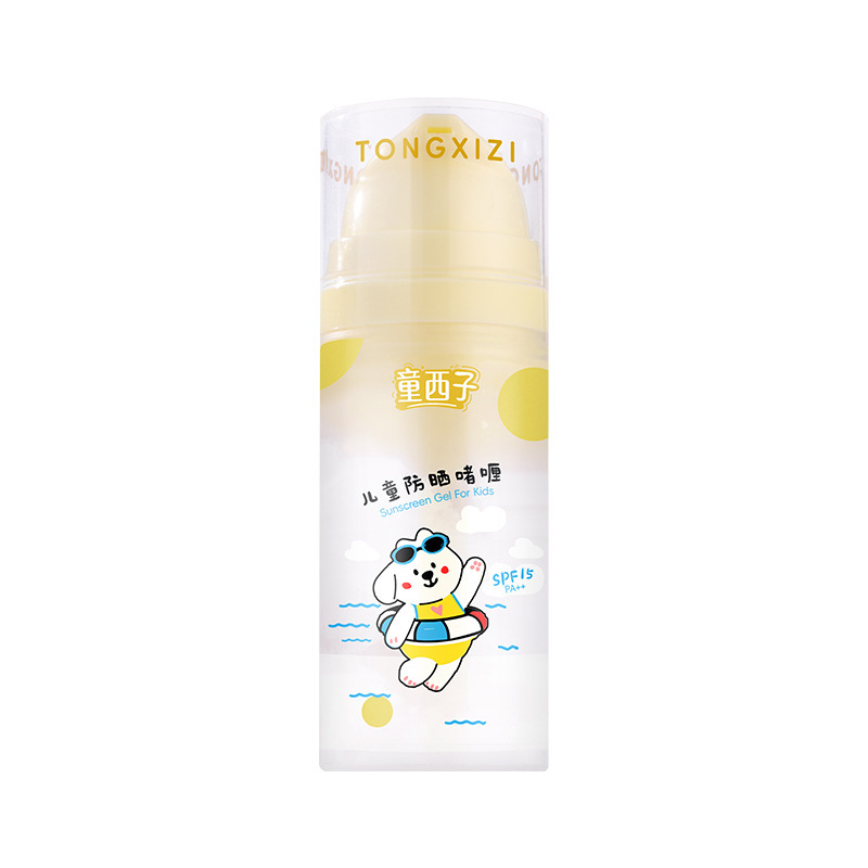 Tongxizi gel protector solar infantil refrescante, piel no sofocante, impermeable, anti-transpiración, protector solar portátil al aire libre, anti-UV