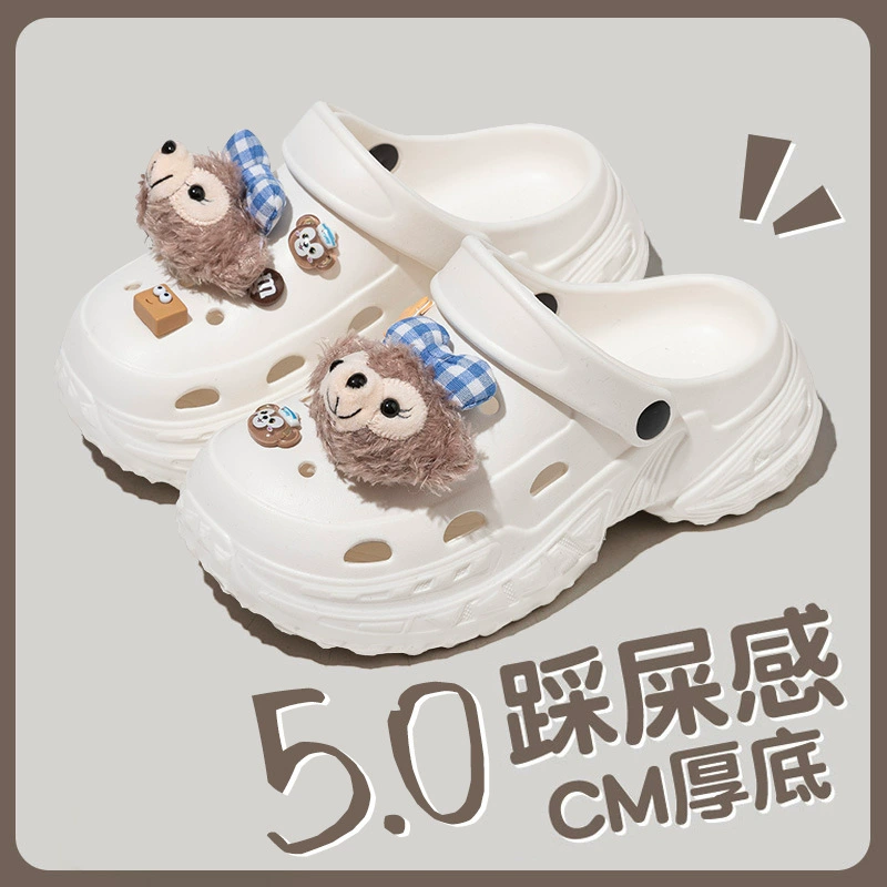 Новые толстоподошвенные сабо из ЭВА, женские тапочки, нескользящие, дышащие, универсальные сандалии, для путешествий, фото, мультяшные тапочки