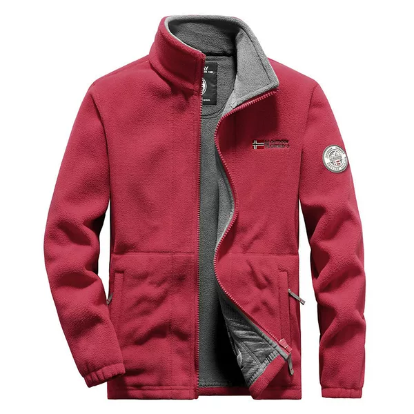 2023 Winter New Fleece Jacket Norwegian Men's Casual Outdoor Double-Sided Fleece Sweatshirt for Men