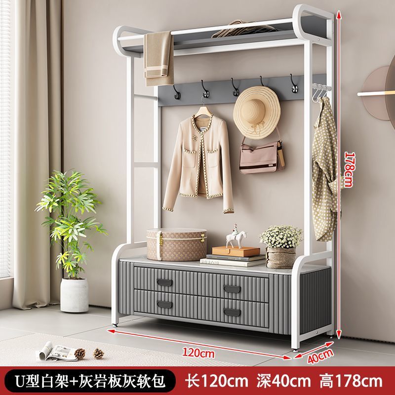 Dormitorio vertical percha de ropa bolsa suave percha de ropa casera de cuero real percha de ropa de piso percha de ropa gabinete de almacenamiento multifuncional image 9