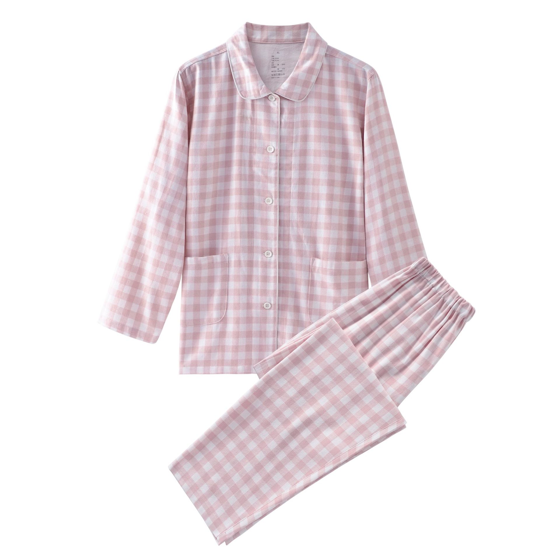 Women's pink and white plaid/flannel