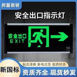 新国标安全出口指示灯LED疏散指示牌玻璃亚克力消防应急灯标志灯