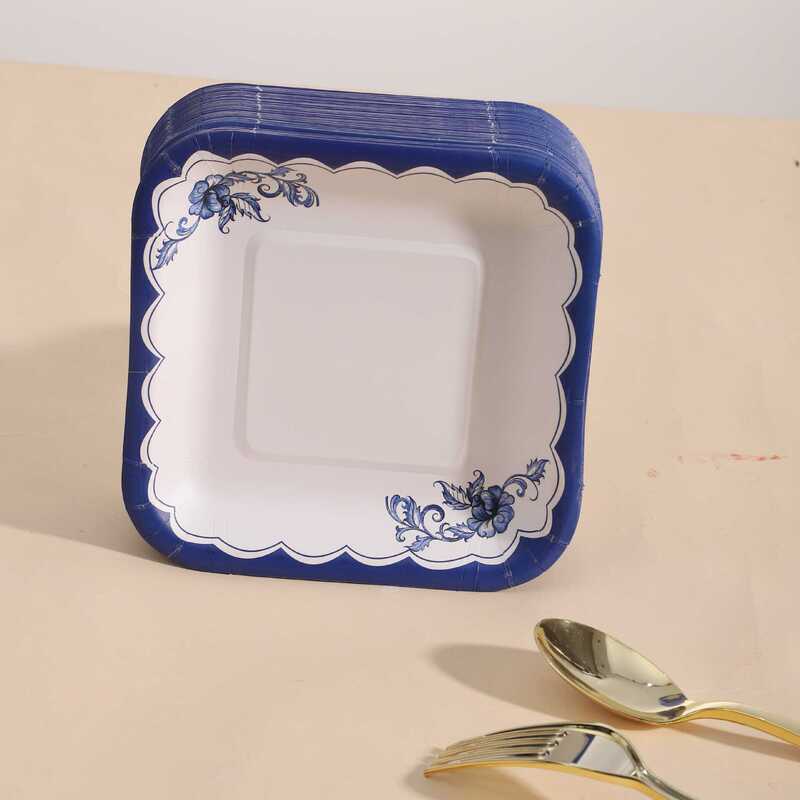 Disposable Paper Plate Cake Paper Plate Household Spit Bone Plate Food Grade Tableware Plate Outdoor Barbecue Picnic Fruit Plate Snacks