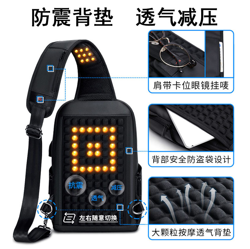 Bolso de pecho Bolso de hombro de moda de alta gama para hombre Mochila coreana Bolso de mensajero casual multifuncional impermeable al aire libre