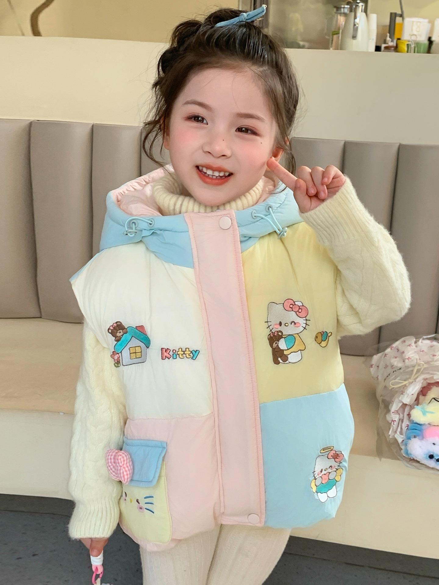 Niños engrosados chaleco otoño invierno 2025 nuevo bebé con capuz chaleco de algodón niñas vestidos de invierno