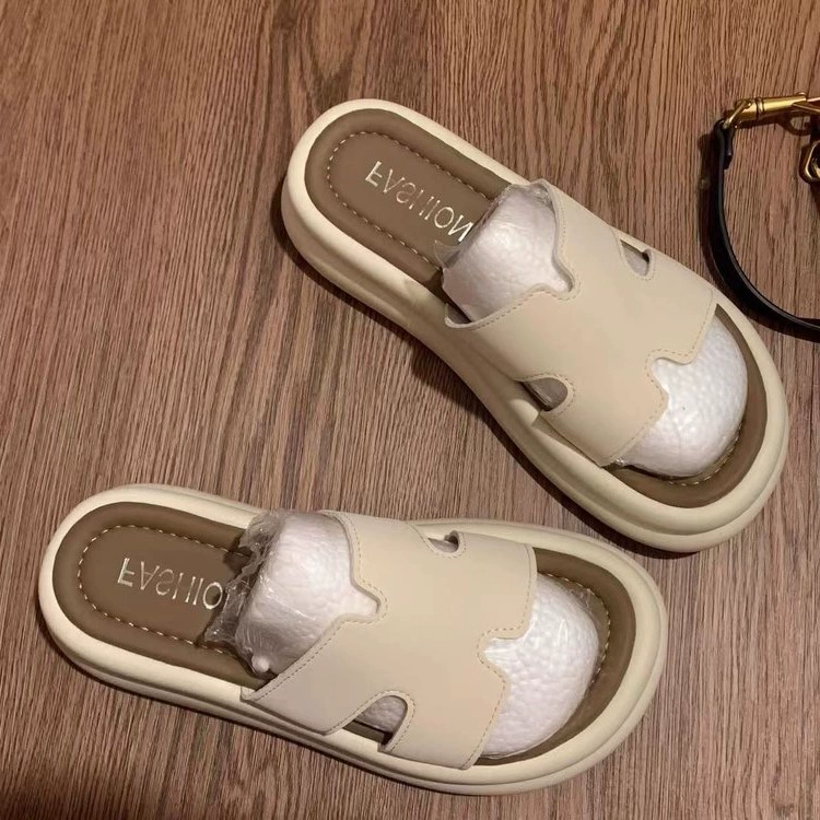 Женские летние сандалии в стиле феи, новая модель с юбкой, пляжные сандалии на толстой подошве, модные французские шлепанцы