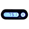 Transport, electric car, glowing electronic digital watch for car, digital small thermometer