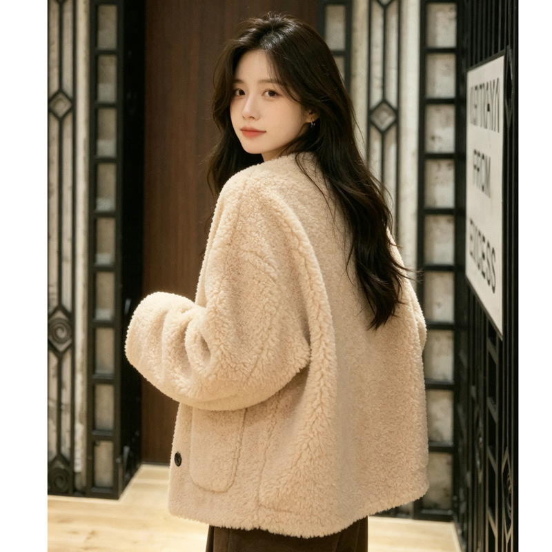 Women's lazy-style shearling coat, 2026 autumn/winter new collection, loose fit, thickened, faux fur, casual, and age-reducing top Women's lazy-style shearling coat, 2026 autumn/winter new collection, loose fit, thickened, faux fur, casual, and age-reducing top