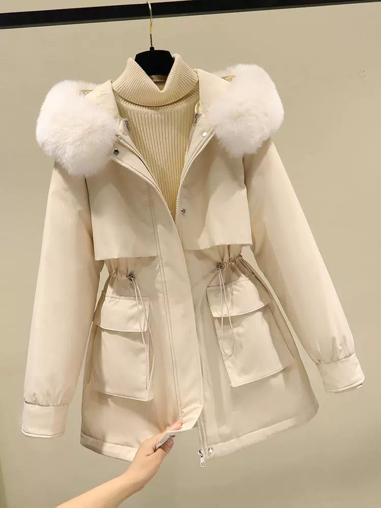 Зимняя съемная подкладка с пухом, пуховик, оверсайз, свободный крой