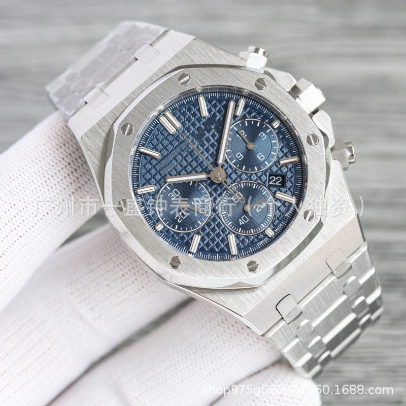 Cross-Border Aijia Watch Royal Oak 26240 Quartz Chronograph Three-Eye Six-Pin Men's Stainless Steel Watch with Luminous Watch