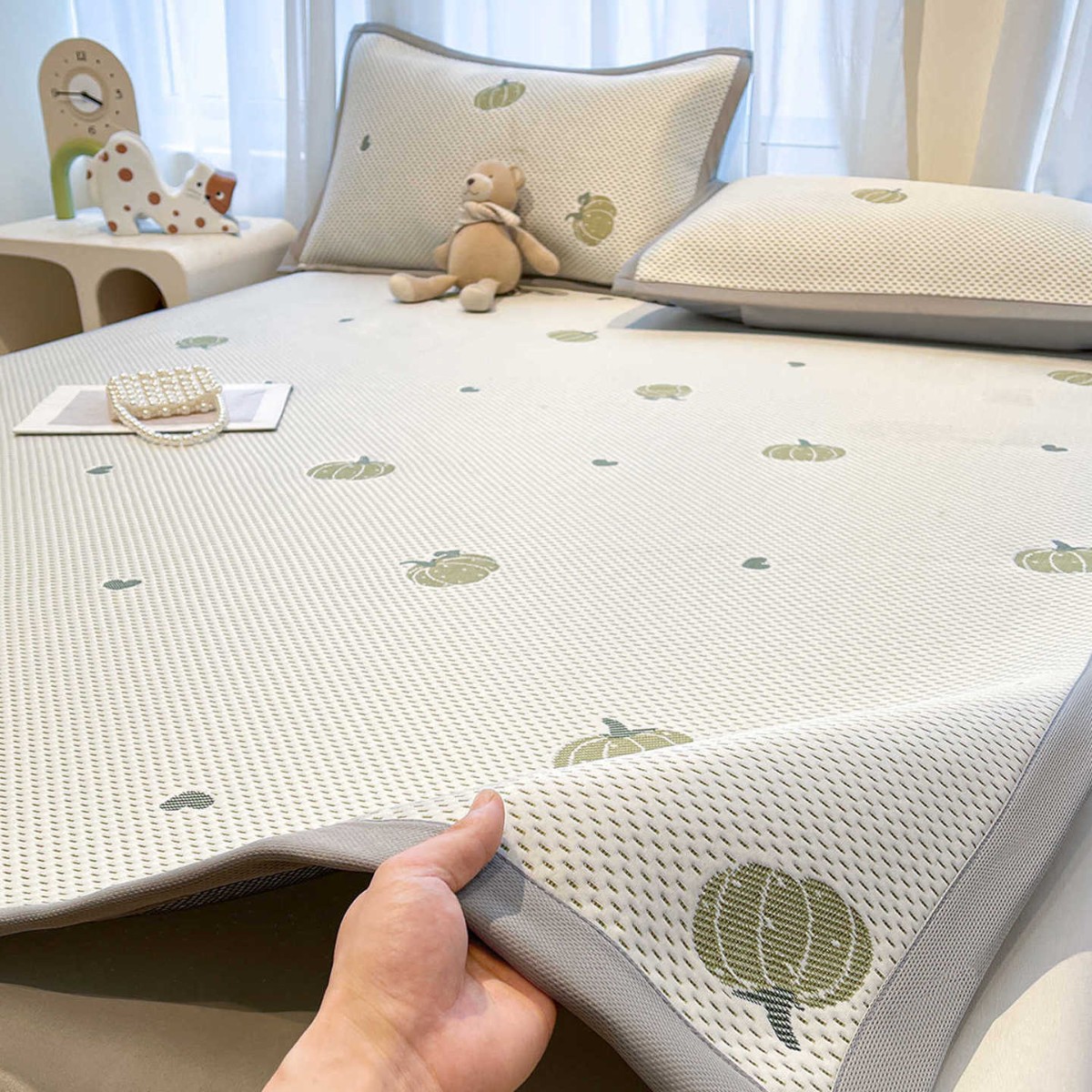 Sábanas de seda de hielo de verano, una pieza, estera suave de doble uso de doble cara 2025 nuevo dormitorio, estera individual, estera de tres piezas